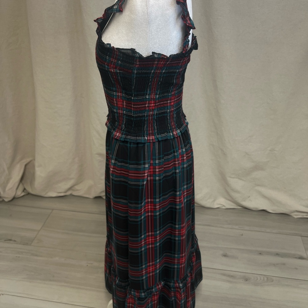 Draper James Kimberly Smocked Midi Dress in Georgia Plaid Preppy Ruffle Sz S - Picture 6 of 10